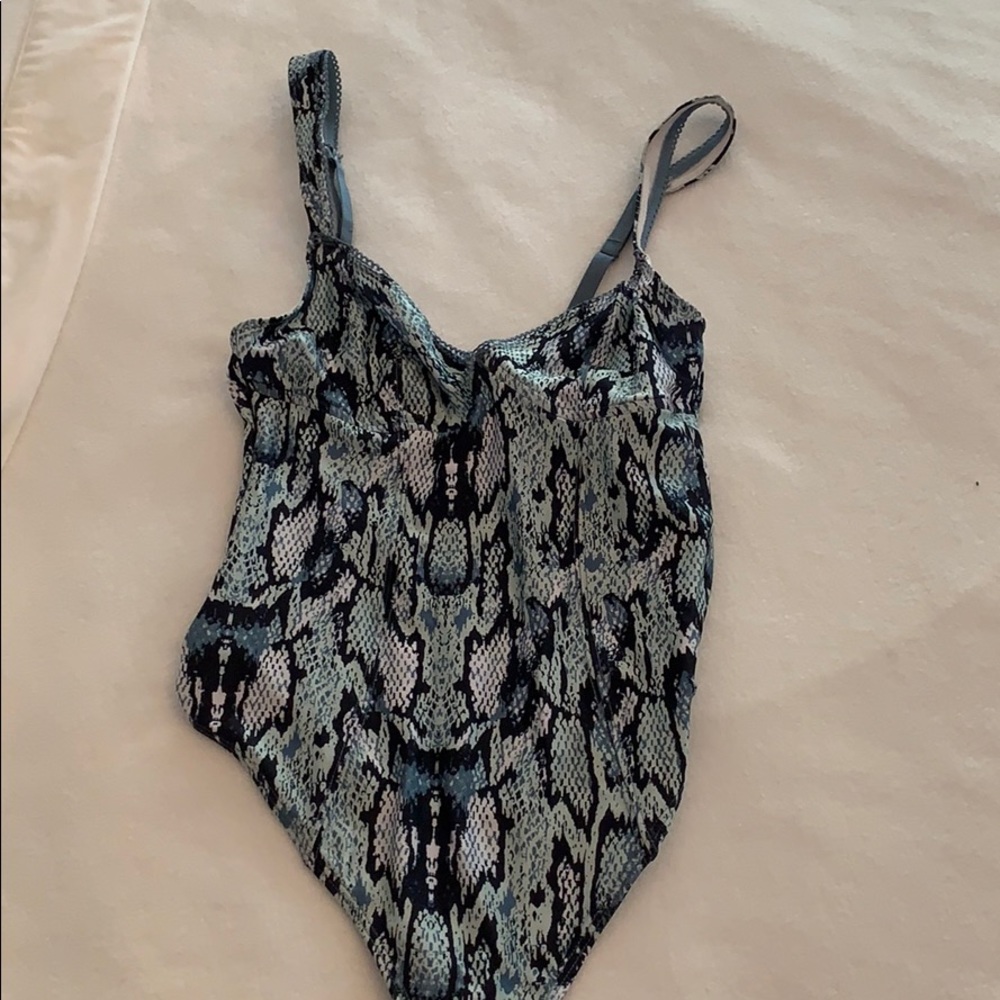 Snakeskin corset bodysuit